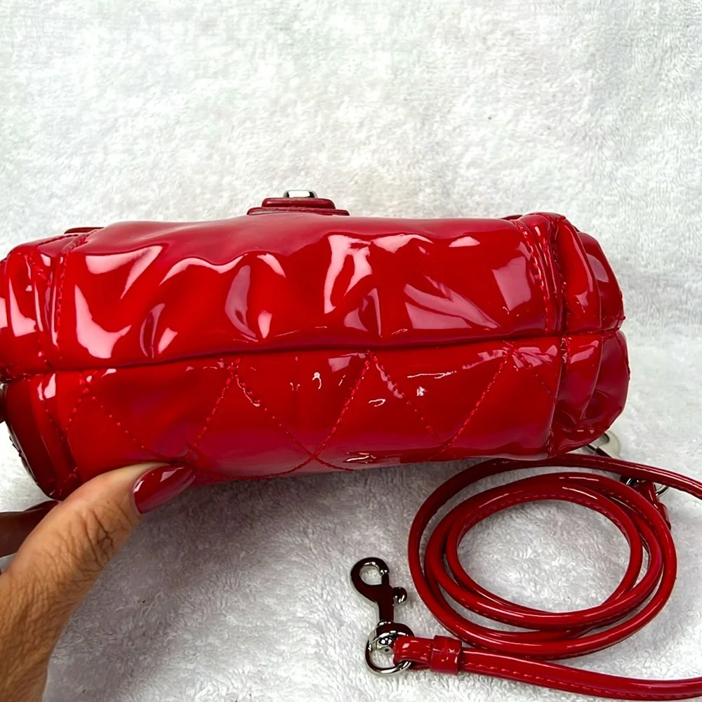 Coach Poppy Willis Red Quilted Patent Leather Crossbody Bag - Picture 5 of 14